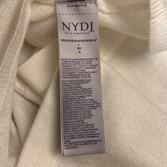 NYDJ Large Off-white Boatneck Sweater with Decorative Buttons on Back - Picture 6 of 7
